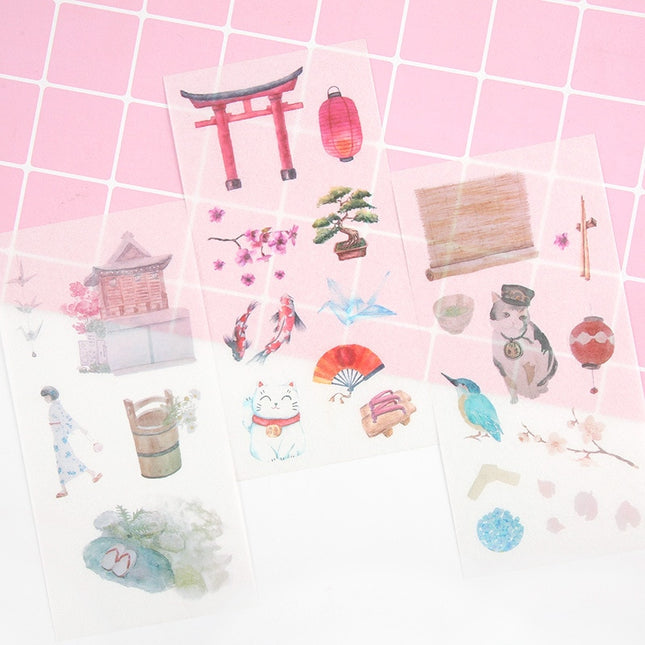 Japanese Cherry Blossom Sticker Set 6 Sheets - wnkrs