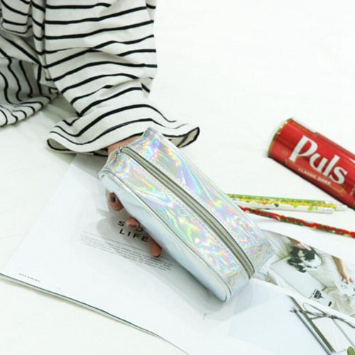 Holographic Oval Shaped Pencil Case