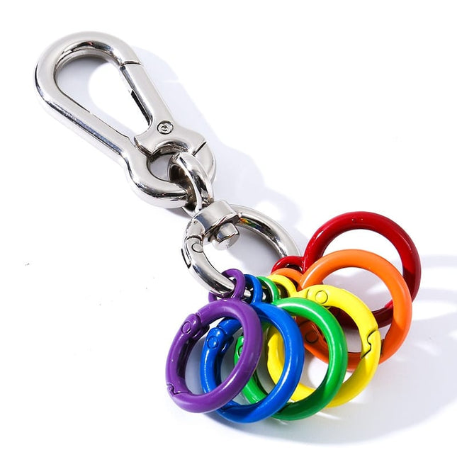 Colorful Round Metal Hook Keychain - Wnkrs