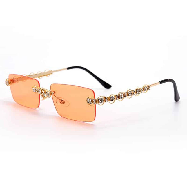 Women's Rimless Rectangular Sunglasses - wnkrs