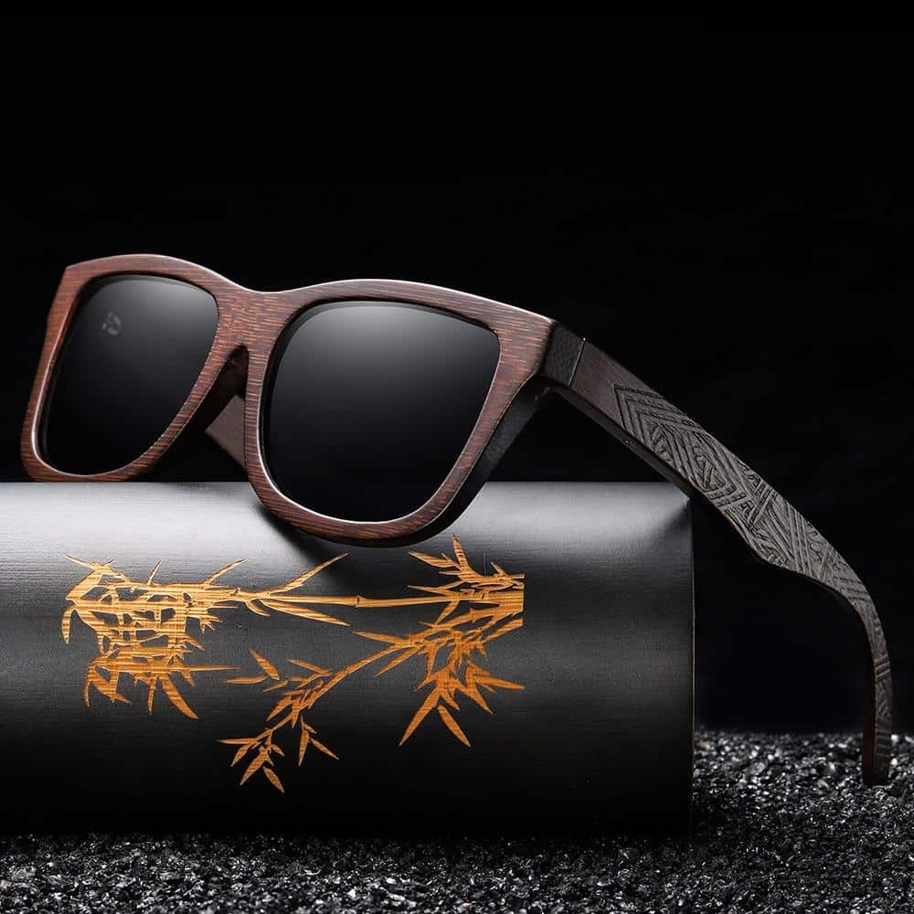 Men's Carved Wood Sunglasses