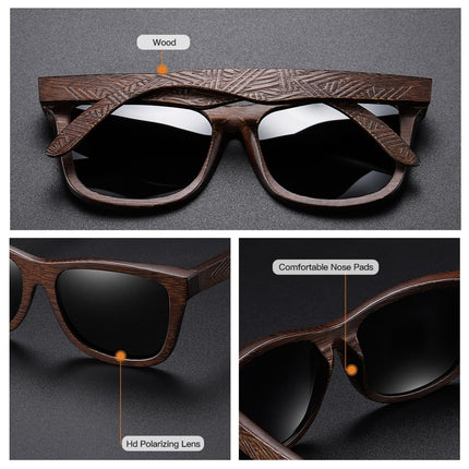 Men's Carved Wood Sunglasses - wnkrs