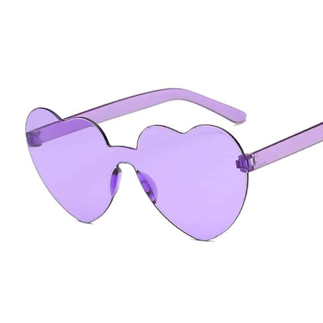 Women's Fashion Heart Shaped Rimless Sunglasses - wnkrs