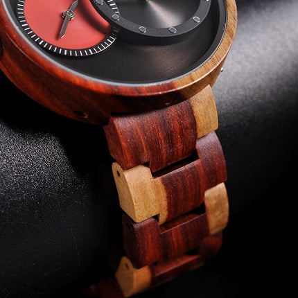Round Shaped Mechanical Wooden Watch - wnkrs