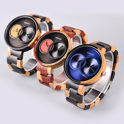 Round Shaped Mechanical Wooden Watch - wnkrs