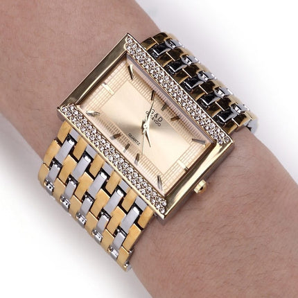 Stainless Steel Wristwatches for Women with Rectangular Dial - wnkrs