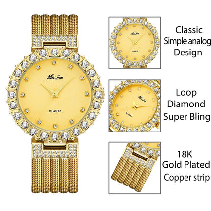 Waterproof Women's Watch with Diamonds - wnkrs