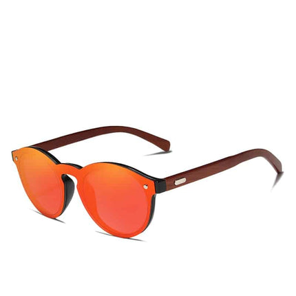 Men's Wooden Frame Round Shaped Sunglasses - wnkrs