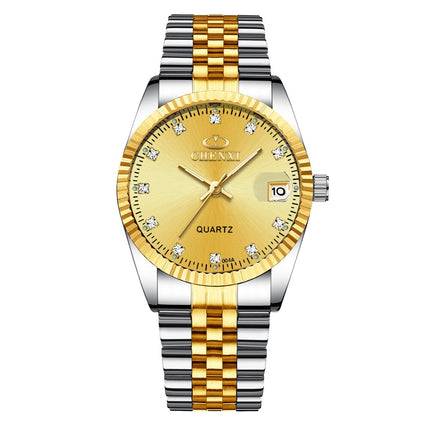 Women's Golden Steel Quartz Watch - wnkrs