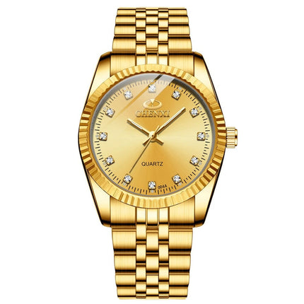 Women's Golden Steel Quartz Watch - wnkrs