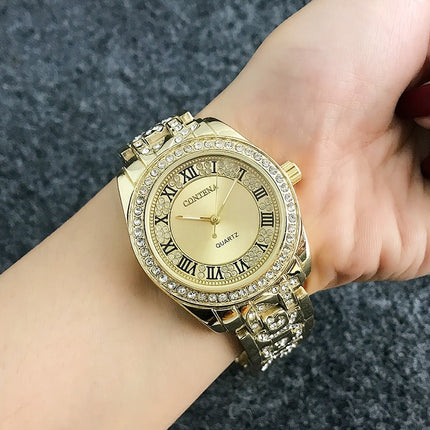 Women's Wristwatches with Roman Numerals and Rhinestone Decor - wnkrs