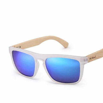 Elegant Rectangle-Shaped Bamboo Wood Men's Sunglasses - wnkrs