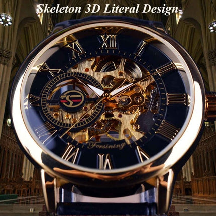 3D Elegant Luxury Mechanical Automatic Skeleton Watches for Men - wnkrs