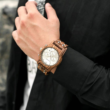 Vintage Style Round Wooden Men's Quartz Watch - wnkrs