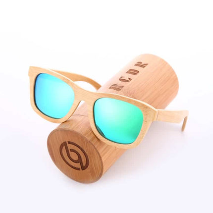 Men's Retro Square Shaped Bamboo Sunglasses - wnkrs