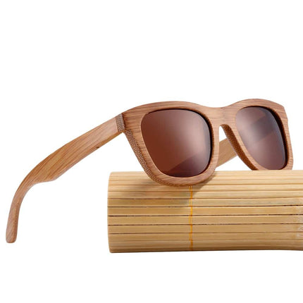 Men's Retro Square Shaped Bamboo Sunglasses - wnkrs