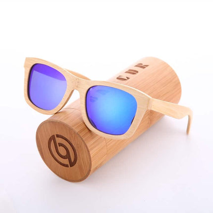 Men's Retro Square Shaped Bamboo Sunglasses - wnkrs