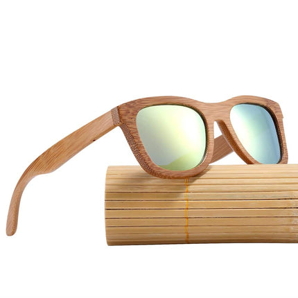 Men's Retro Square Shaped Bamboo Sunglasses - wnkrs