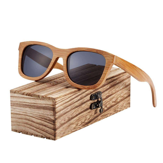 Men's Retro Square Shaped Bamboo Sunglasses - wnkrs