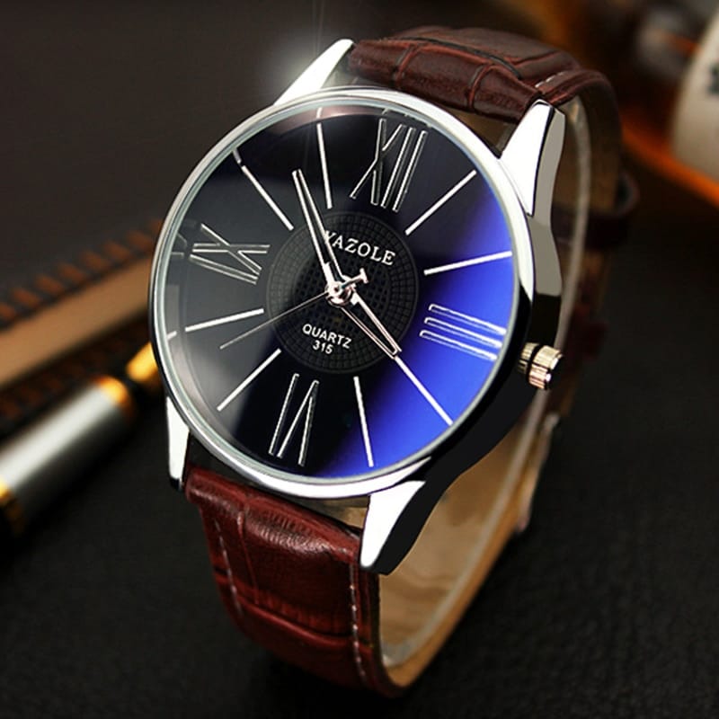 Roman-Marker Watch with Black or Brown Strap