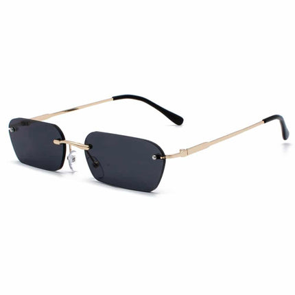 Women's Rectangle Design Rimless Sunglasses - wnkrs