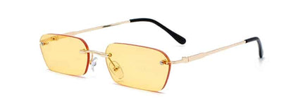 Women's Rectangle Design Rimless Sunglasses - wnkrs