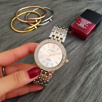 Women's Wristwatches with Rhinestone Decor - wnkrs