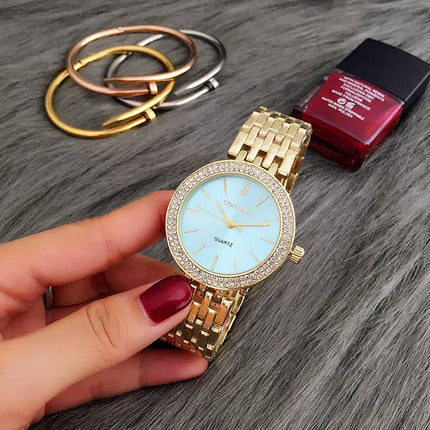 Women's Wristwatches with Rhinestone Decor - wnkrs