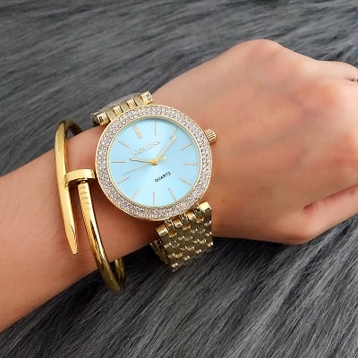Women's Wristwatches with Rhinestone Decor - wnkrs