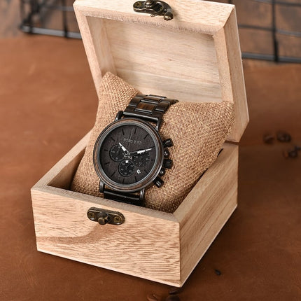 Men's Luxury Style Wooden Chronograph Watch - wnkrs