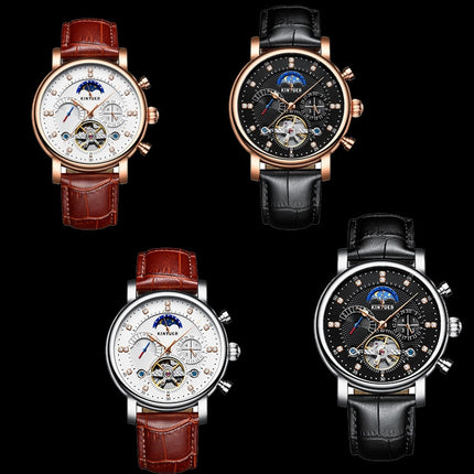 Moon Phase Mechanical Automatic Skeleton Watches for Men - wnkrs