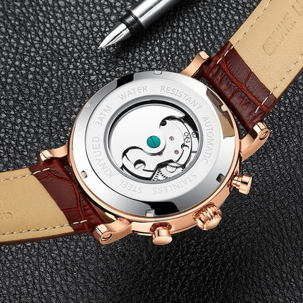 Moon Phase Mechanical Automatic Skeleton Watches for Men - wnkrs