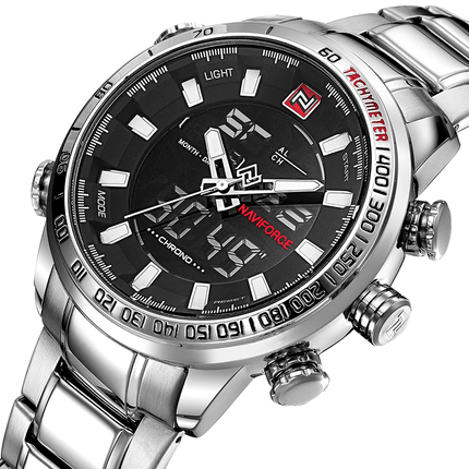 Men's Dual Display Design Stainless Steel Watch - wnkrs