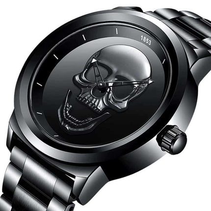 Men's Stainless Steel Skull Watch - wnkrs