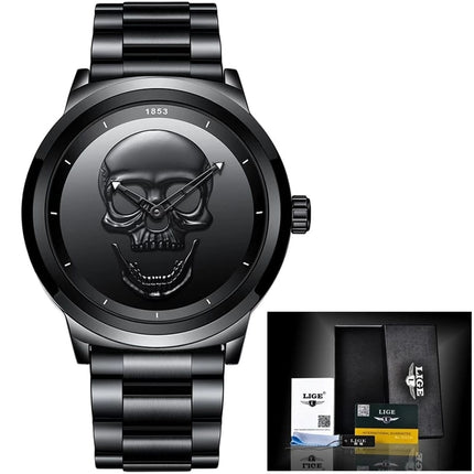 Men's Stainless Steel Skull Watch - wnkrs