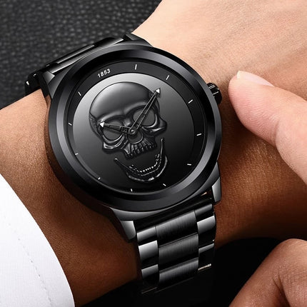 Men's Stainless Steel Skull Watch - wnkrs