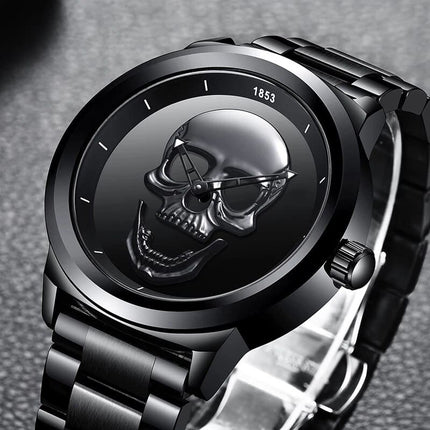 Men's Stainless Steel Skull Watch - wnkrs