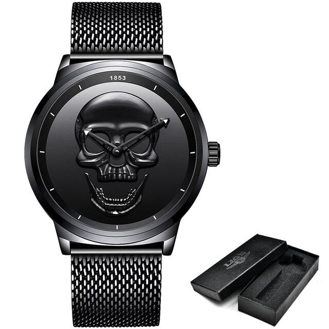 Men's Stainless Steel Skull Watch - wnkrs