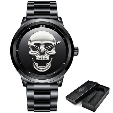 Men's Stainless Steel Skull Watch - wnkrs