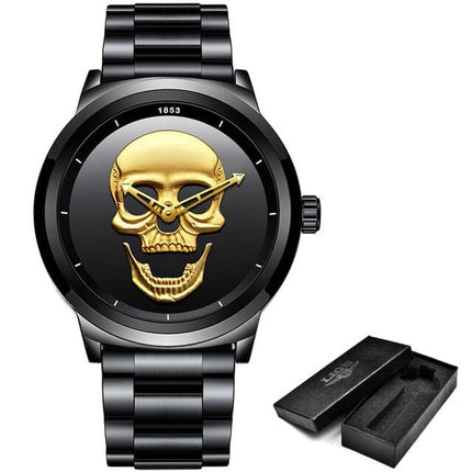 Men's Stainless Steel Skull Watch - wnkrs