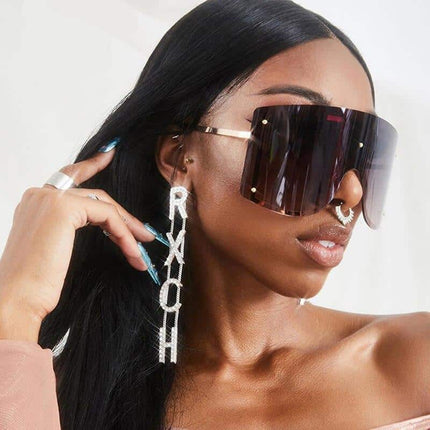 Women's Oversized Rimless Metal Female Sunglasses - wnkrs