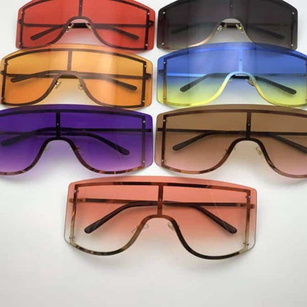 Women's Oversized Rimless Metal Female Sunglasses - wnkrs