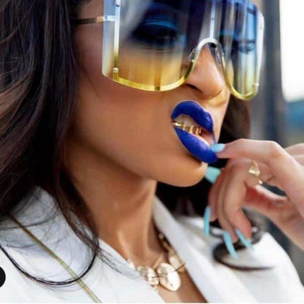 Women's Oversized Rimless Metal Female Sunglasses - wnkrs