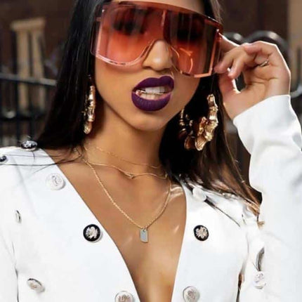 Women's Oversized Rimless Metal Female Sunglasses - wnkrs