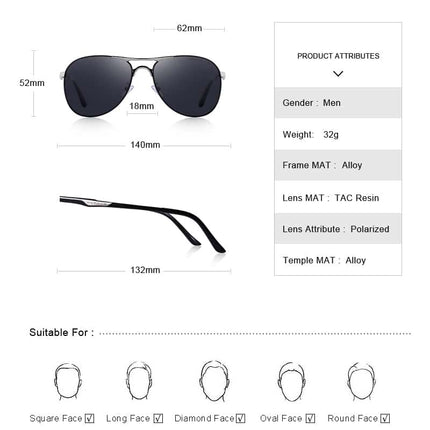 Men's Classic Aviator Shaped Sunglasses - wnkrs