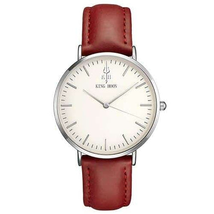Women's Round Leather Wrist Watches - wnkrs