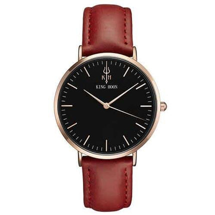 Women's Round Leather Wrist Watches - wnkrs