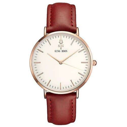 Women's Round Leather Wrist Watches - wnkrs