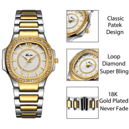 Women's Square Wrist Watch with Diamonds - wnkrs