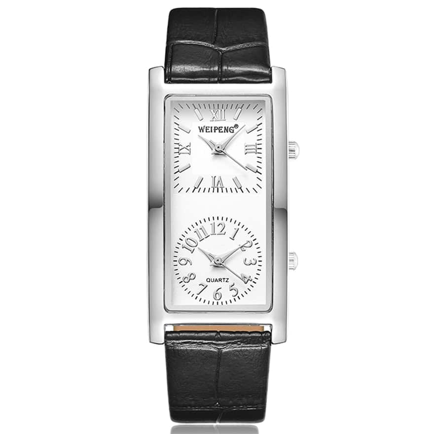 Women's Dual Dial Rectangular Quartz Watches